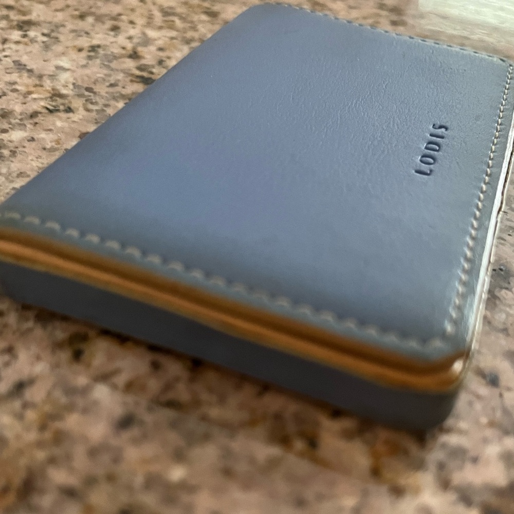 Lodis leather card case, vintage Y2k, EUC, magnetic closure
